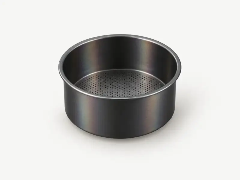Illustration of a ridgeless nano-coated 58mm filter basket
