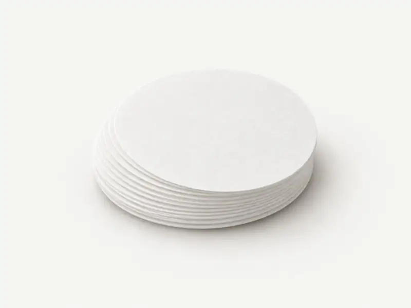 Illustration of a stack of round paper espresso filters